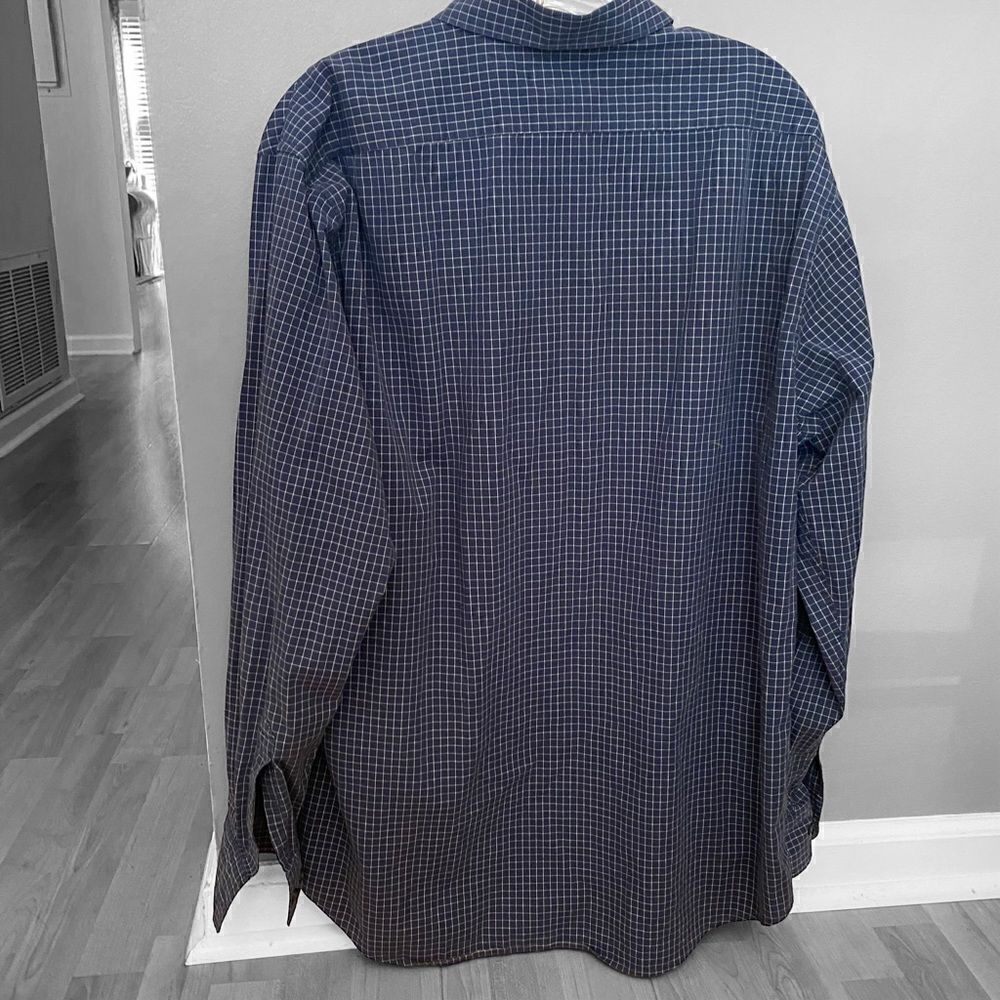 Men’s Structure Blue Check Button Down Shirt Size Medium - Picture 2 of 4